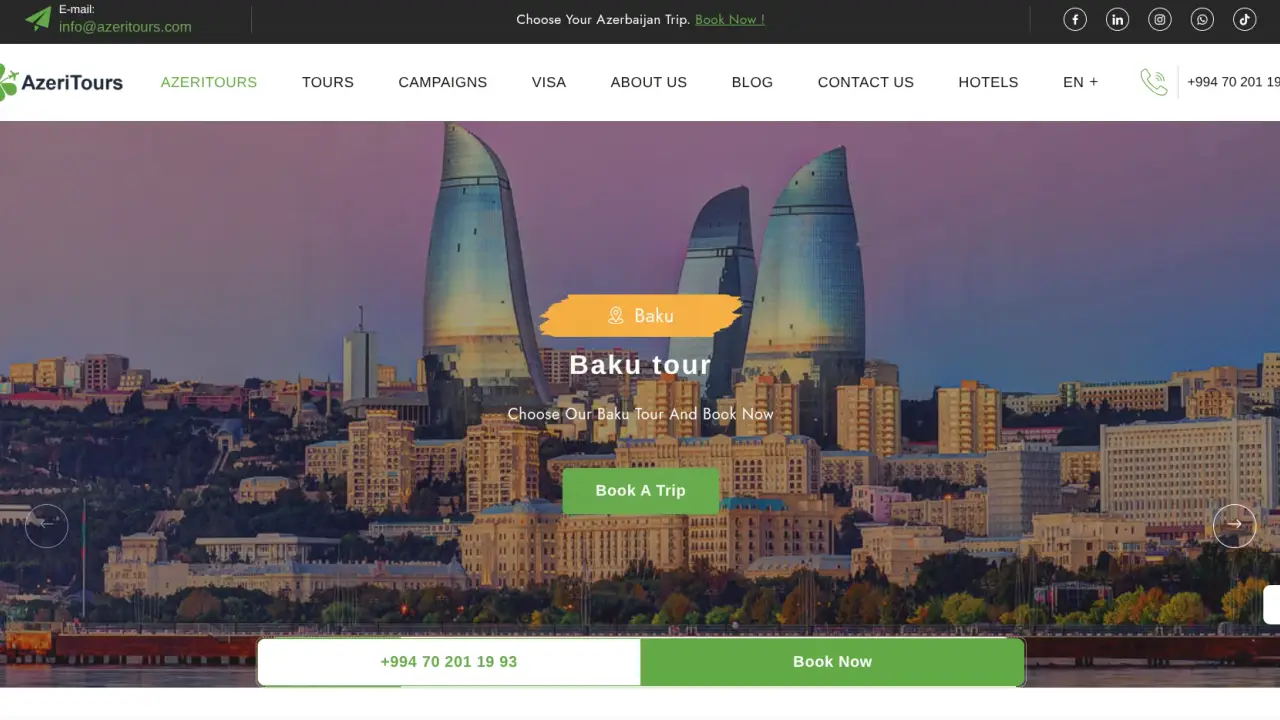 AzeriTours.com Travel Agency Website