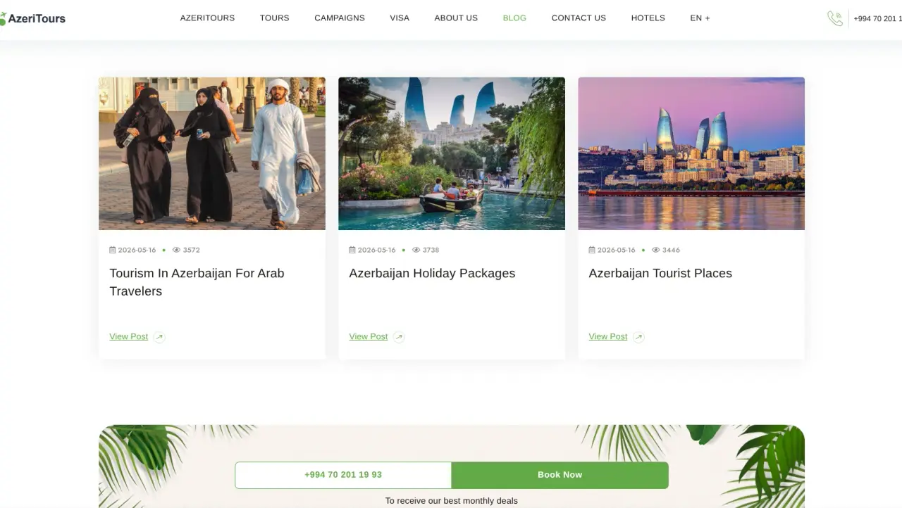 AzeriTours.com Travel Agency Website gallery 3