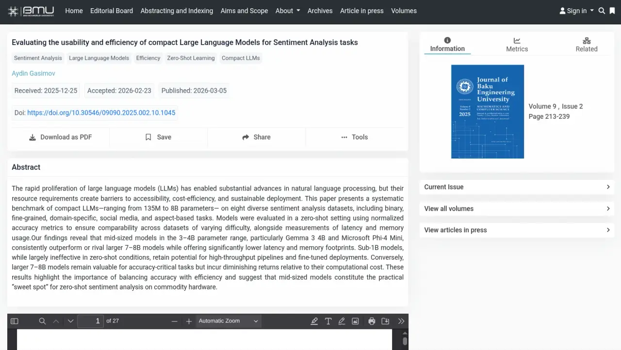 MCS.BEU.EDU.AZ Academic Journal Platform gallery 2