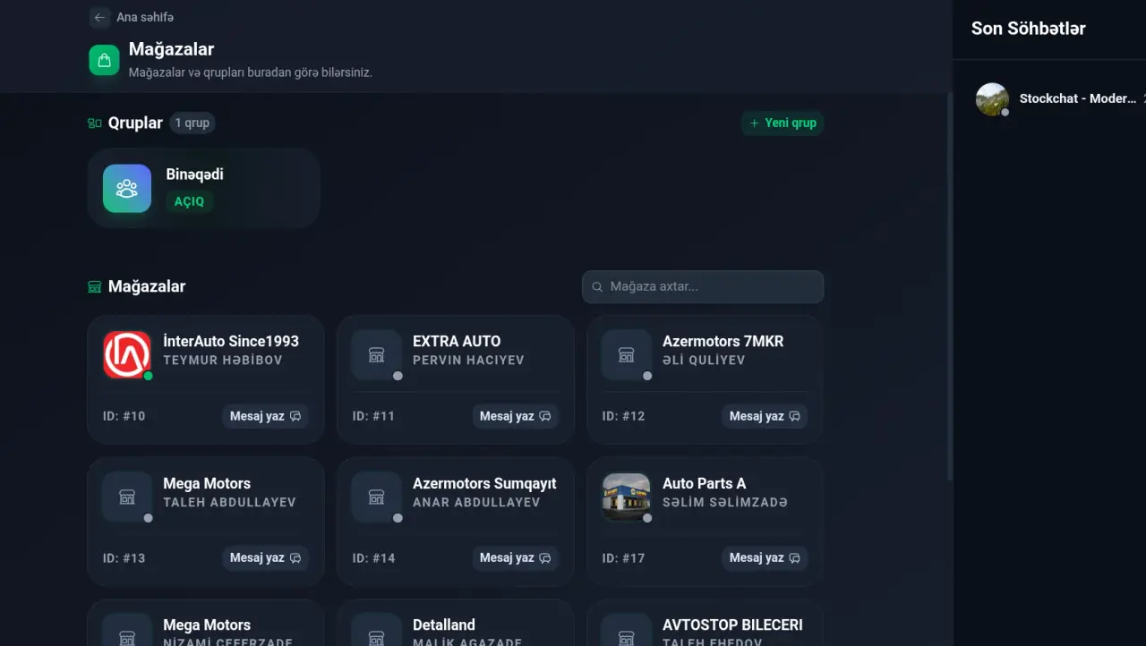 Stokchat.az Inventory Communication Platform gallery 2